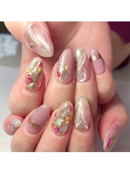 トータルサロン 白べぇーっ プラス/春カラー　ニュアンスネイル