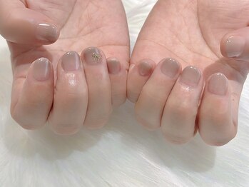 ヒールネイル(heal nail)/greige×ribbon.