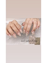 シアーベージュ×ドット
