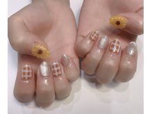 クリスタルネイルサロン(Crystal Nail)/ぷっくり向日葵ネイル