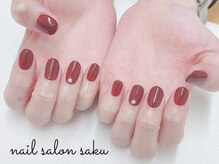 サク(saku)/ボルドーワンカラー×パール