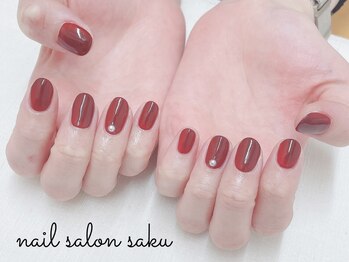 サク(saku)/ボルドーワンカラー×パール