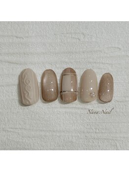 ナナネイル(Nana.Nail)/ニット×チェックネイル