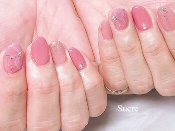 シュクル(Sucre)/桜ネイル☆たらしこみフラワー