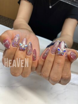 ネイルサロンヘヴン 国分店(Nail SaLoN Heaven)/蝶々きらきらネイル