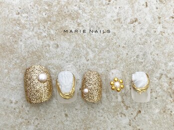 マリー ネイルズ いわきラトブ店(MARIE NAILS)/新規定額7,700円 ゴールド 0122a