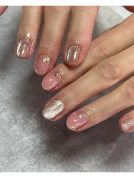 イノン ネイル(inon nail)/クリアピンク×マグネット
