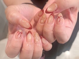 赤フレンチキルティングリボン