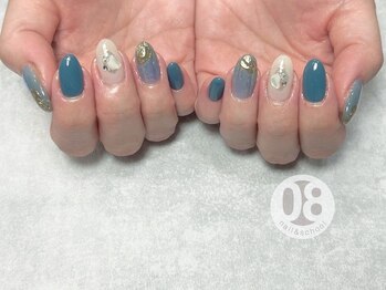08ネイル(08 nail&school)/秋くすみブルー☆