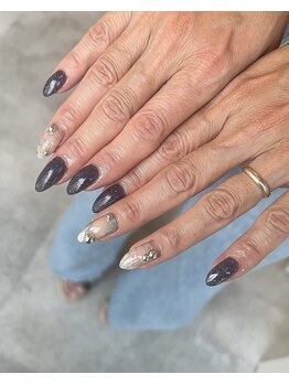 レッシュネイル サロンアンドスクール(RECH NAIL salon&school)/ネイビー×シルバーは間違いない