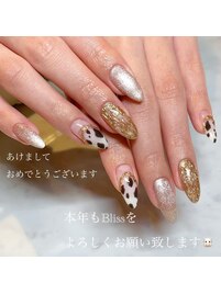 牛柄ネイル