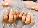 長さ出し+アートネイル
