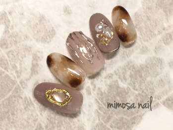 ミモザネイル(MIMOSA Nail)/ホワイトべっこうネイル