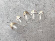 エストリブレ(estLivre)/フラワー＆ラメフレンチ