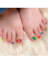カラフルフットネイル¥8800