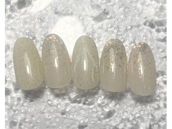 ミュウネイル(miu_nail)/ラメグラデーション×大理石