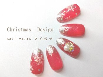 ビジューアートクリスマスネイル