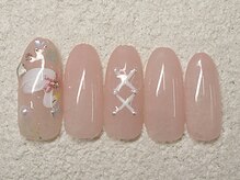 リノ ネイル(Rino nail)/4月の新作804q2スワンネイル