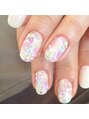 ネイルサロン プラティーン 国立(PLATINE)&nbsp;お花は手書きで