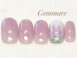 ワンポイントフラワーネイル