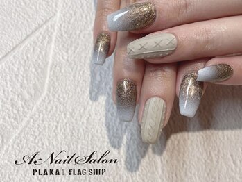 エーネイルサロン プラーカ本店(A-Nail Salon)/マットニットネイル