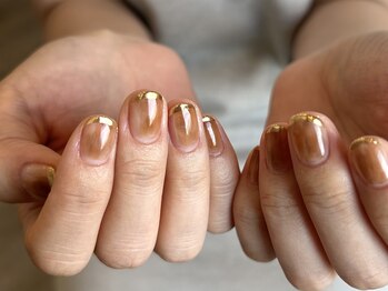 アールネイル(r.nail)/ニュアンス×ミラーフレンチ