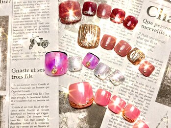 エリーネイル 銀座店(Ellie Nail)の写真/お洒落は足元から♪『フットネイルもお任せ』サンダルを履く機会が多い季節だからこそ、足元からお洒落を☆