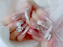 リンネイル 新大久保店(Rin Nail)/３Dローズxストーンスティレット