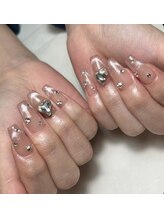 ブルー(Blue)/マグフレンチ/オフィスネイル