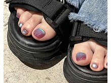 ノラ ミナミアオヤマ(NORA MINAMIAOYAMA)/ピンク水色マグネットネイル