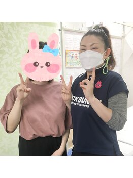 かおりビューティサロン/産後ママさんと一緒のお写真
