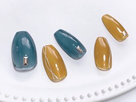 スモーキーカラー/クリアネイル