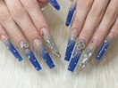 ★ブルーゴテゴテロングネイル★