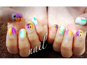 カラフルハロウィーンネイル