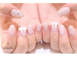 グレージュ/リボンネイル