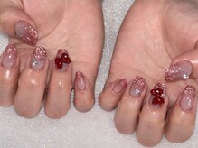 アルティノ ネイル ガーデン(altino nail garden)/フラッシュ/キラキラ/リボン