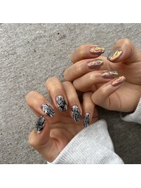 オーロラ個性派ネイル