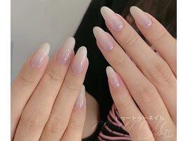 白カラーグラxラメ