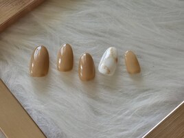 ワンポイント大理石ネイル