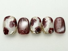 アイネイルズ 池袋店(I-nails)/ボルドーフラワーインク