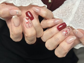 ネイルマムジジ(nailmum jiji)/リボン ジェルネイル 持ち込み