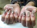 フレンチ × ドットリングネイル