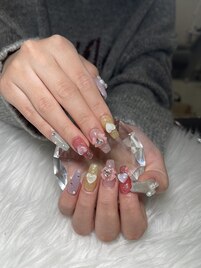 カラフルハートネイル