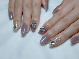 #韓国っぽくすみパープルネイル