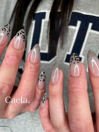 レオパード×ラメグラデーション