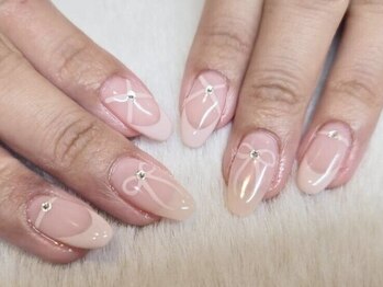 ボネール(nail ＆ eyelash Bounail)/リボンフレンチネイル