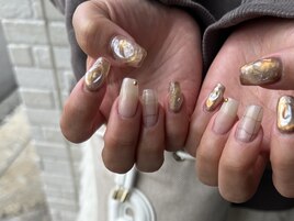 流行りのink nail