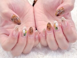 #べっ甲ネイル