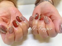 ジーフィンガー 大井町店(G Finger)/キラキラ♪赤ドットネイル☆