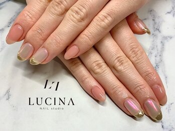 ネイルスタジオ ルキナ(LUCINA)/T-050 ミラー×オーロラデザイン